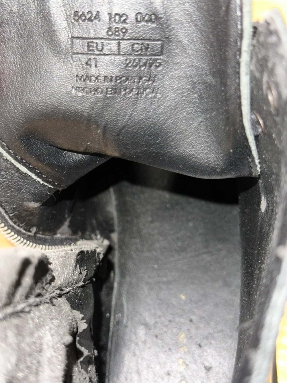 Zara Black Lace-Up Leather Zip Combat Boots